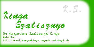 kinga szalisznyo business card