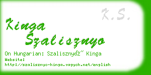 kinga szalisznyo business card